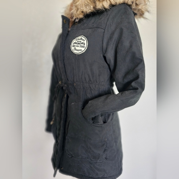 Womens Warm Long Coat Fur Fleece Hooded Jacket Zip Up Winter Parka Coat - Picture 3 of 15